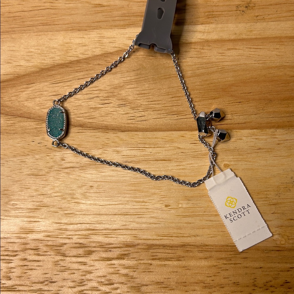 Kendra Scott Silver Bracelet with Teal Stone